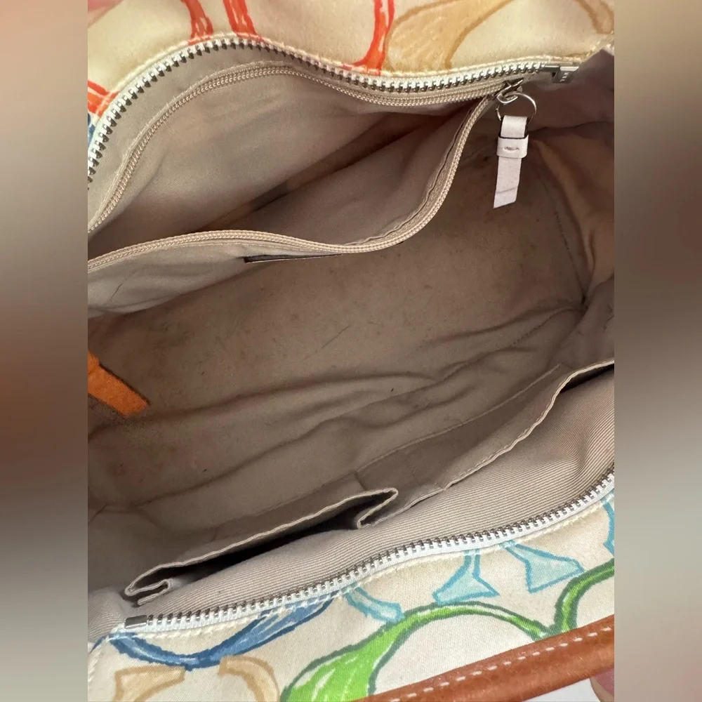 Coach Multicolor Scribble Signature Canvas Tote with Pink Accents - Picture 10 of 11